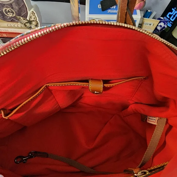 EUC Dooney & Bourke Plaid Designer Tote Bag - Brown and Tan - Picture 7 of 9